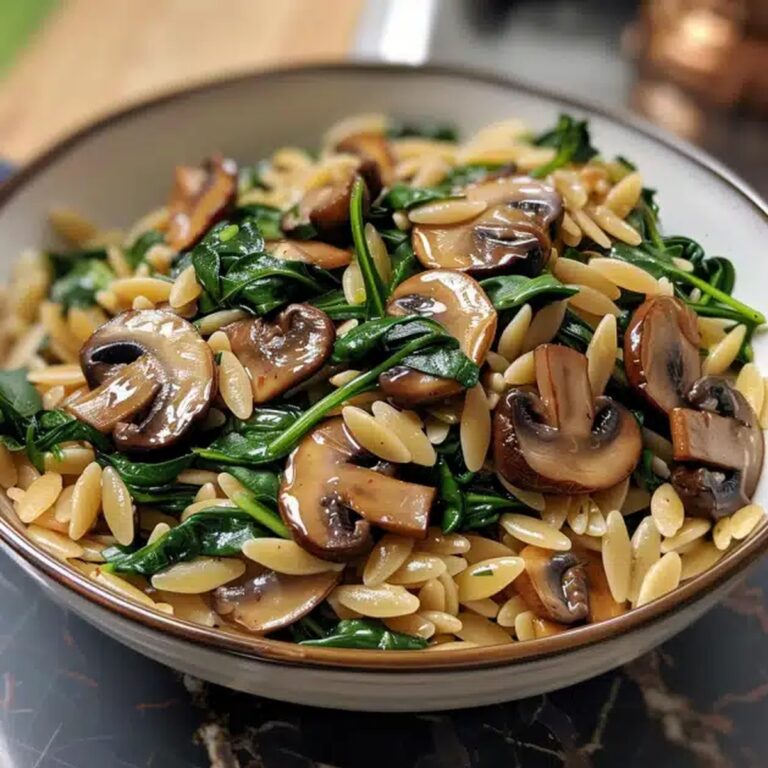 Hearty Spinach Mushroom Orzo Recipe