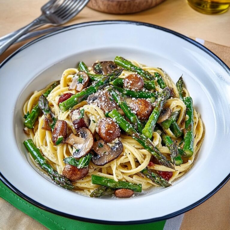 Roasted Asparagus and Mushroom Carbonara Recipe