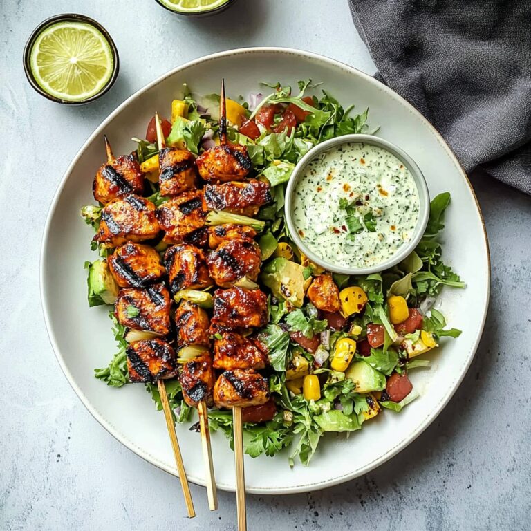 Bbq Chicken Skewer Salad Recipe