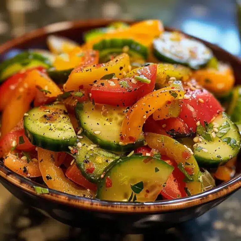 Viral TikTok Cucumber & Bell Pepper Salad Recipe
