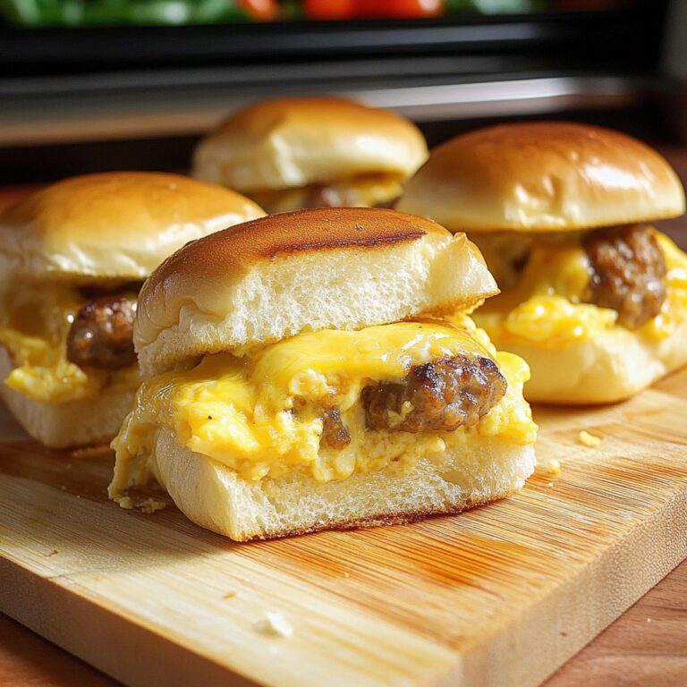 Cheesy Sausage Egg Breakfast Sliders Recipe