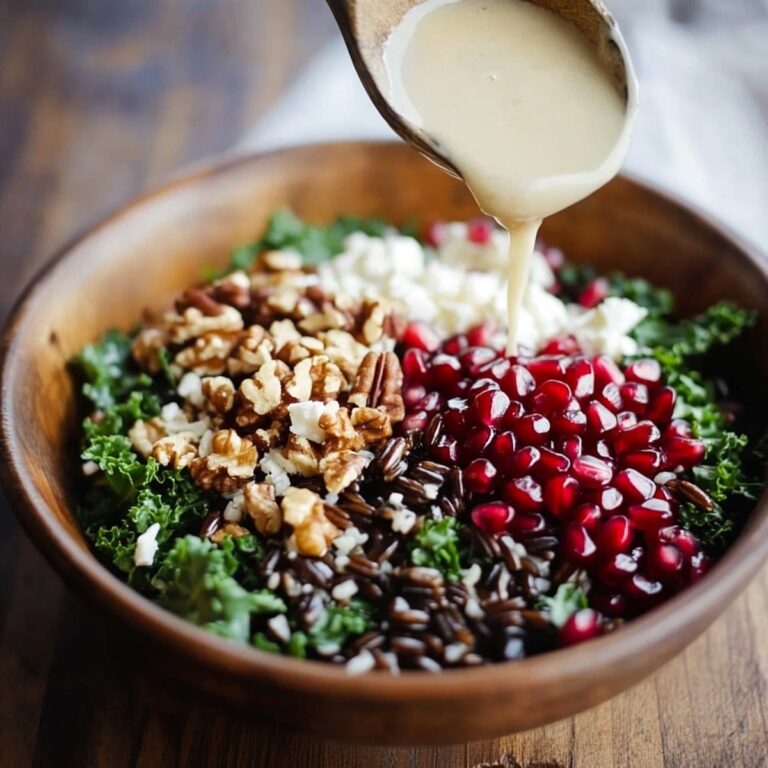 Pomegranate, Kale, and Wild Rice Salad with Walnuts and Feta Recipe