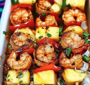 Tropical Grilled Shrimp Pineapple Skewers Recipe